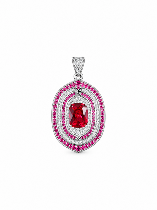 Pendentif fantaisie en cristal halo rouge rubis