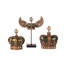 Königskrone auf Ständer 36,5 cm - Grün/Gold