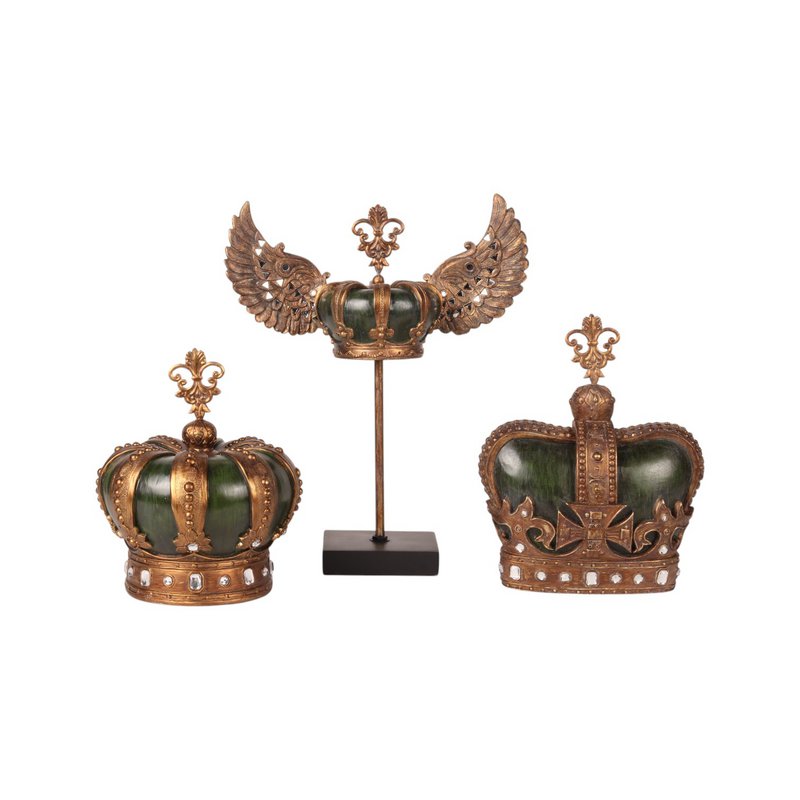 Königskrone auf Ständer 36,5 cm - Grün/Gold