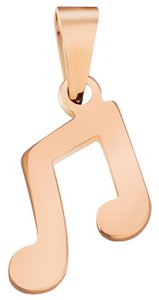 Accent roestvrijstalen hanger, muzieknoot, IP roségoud, roségoudkleurig
