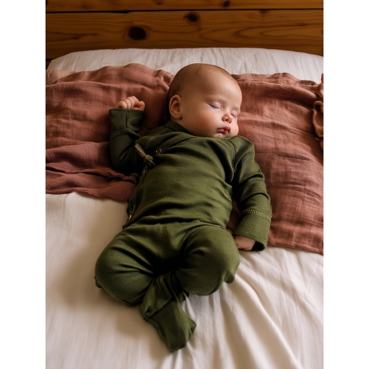 Traje de lana / traje de gateo - Lana merino - Verde rifle