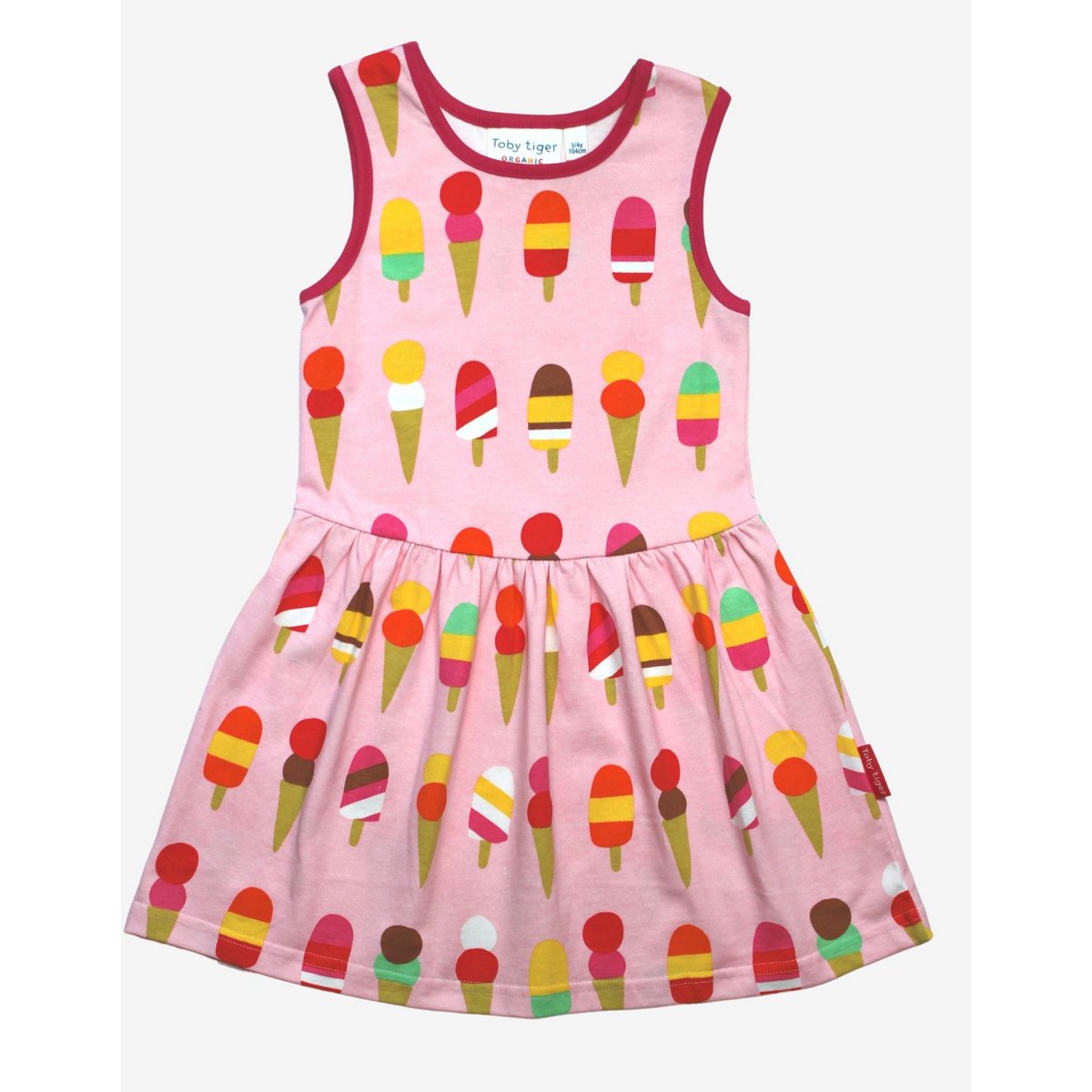 Organic cotton children summer dress with ice cream printing