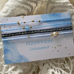 Conjunto de pulsera de piedras preciosas aguamarina