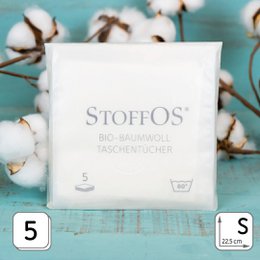 Mouchoirs en tissu, blanc, motif d'emballage StoffOS PUR ou BRANCHE DE COTON