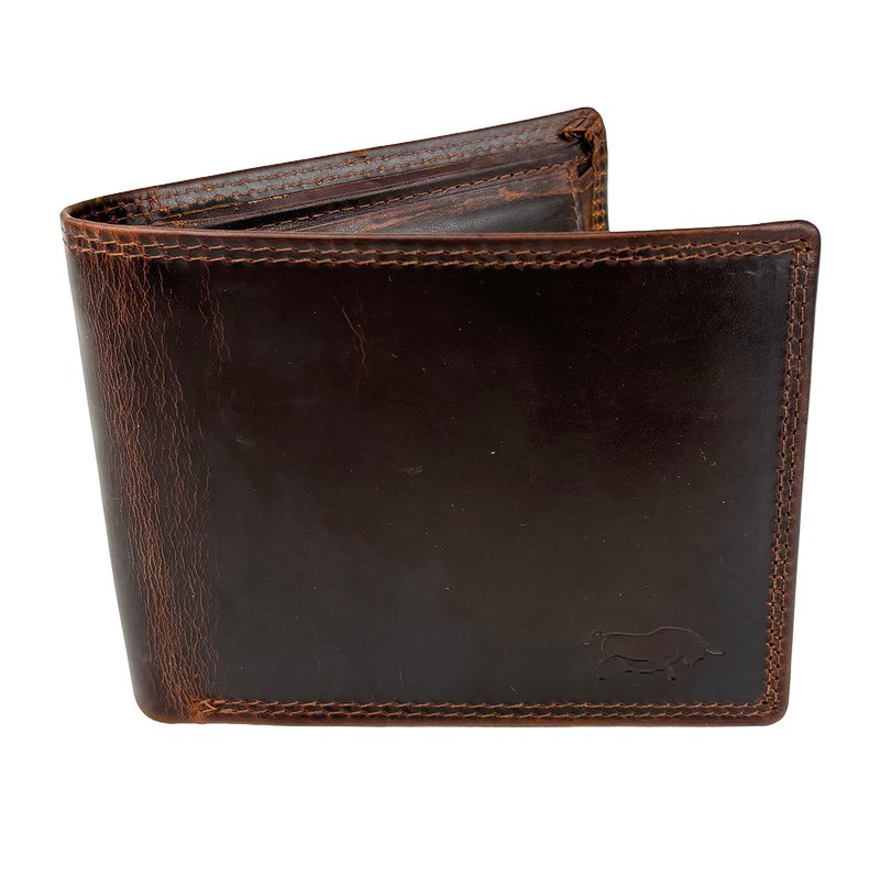 Wallet men's black rfid anti skim real leather