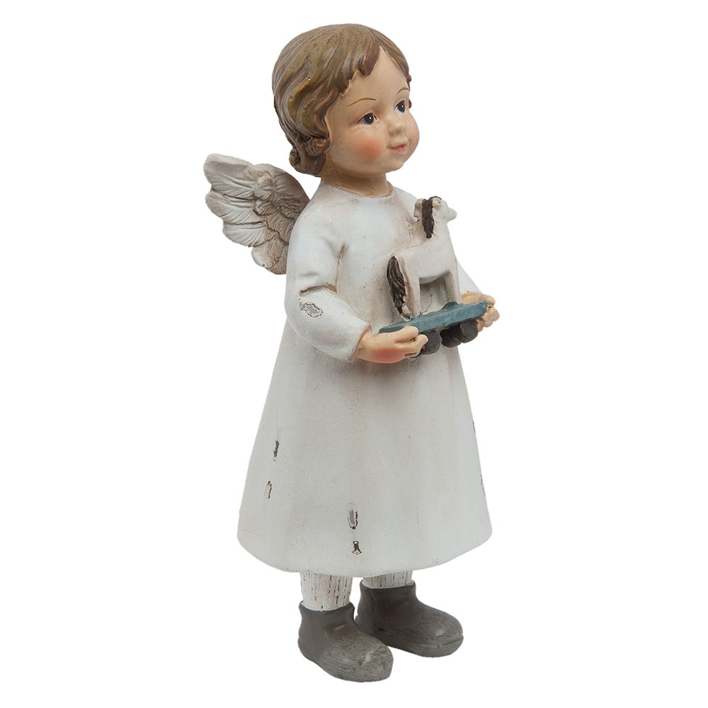 Bild Angel 6x5x14 cm Weiße Polyresin Weihnachtsdekoration