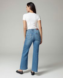 Hellblaue Mid-Rise-Jeans mit weitem Bein und Vintage-Look | Die Isa