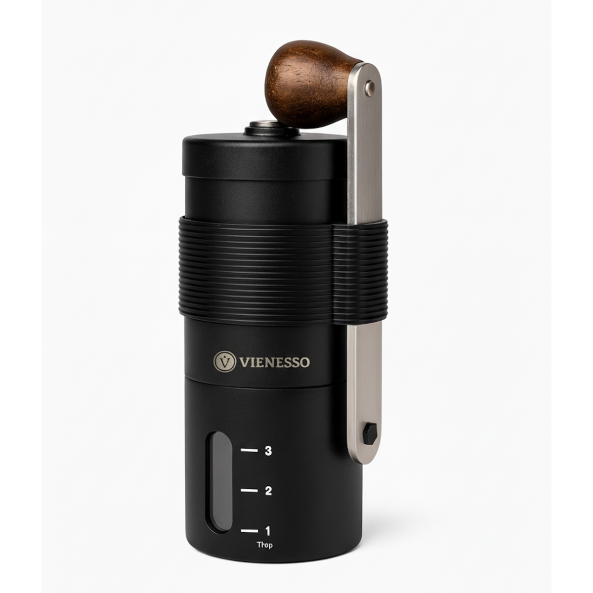 Molinillo de café manualmente con molienda de cerámica sin escalón - molinillo de café manual compacto (negro)