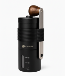 Macinacapazione da caffè manualmente con macinatura in ceramica cotta - macinacapazione a mano compatta (nero)