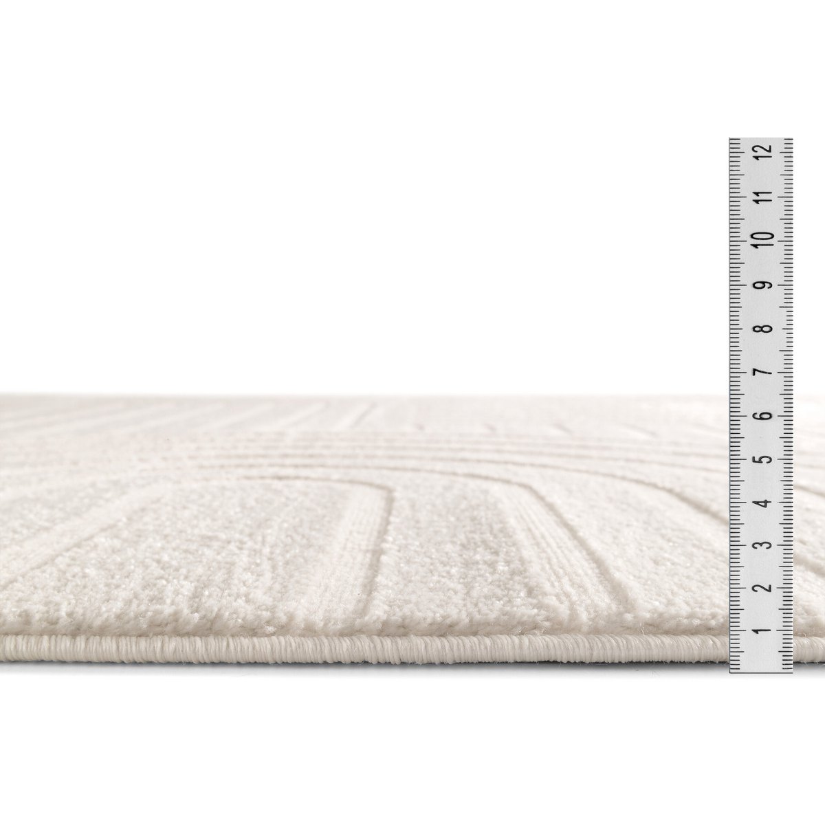 Tappeto a pelo corto, circolare, soggiorno, Boho geometrico - crema - Ø200 cm (rotondo) - Tappeto moderno super morbido