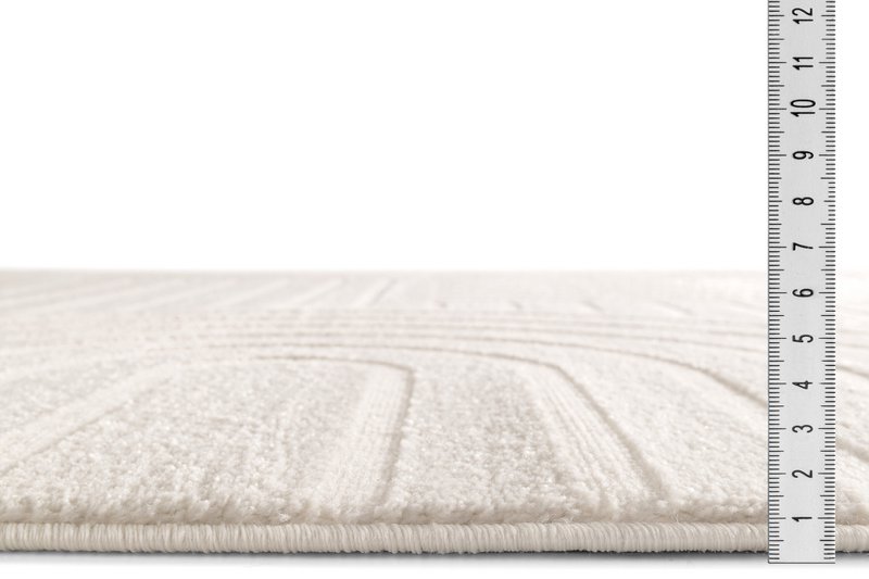 Tappeto a pelo corto, circolare, soggiorno, Boho geometrico - crema - Ø200 cm (rotondo) - Tappeto moderno super morbido
