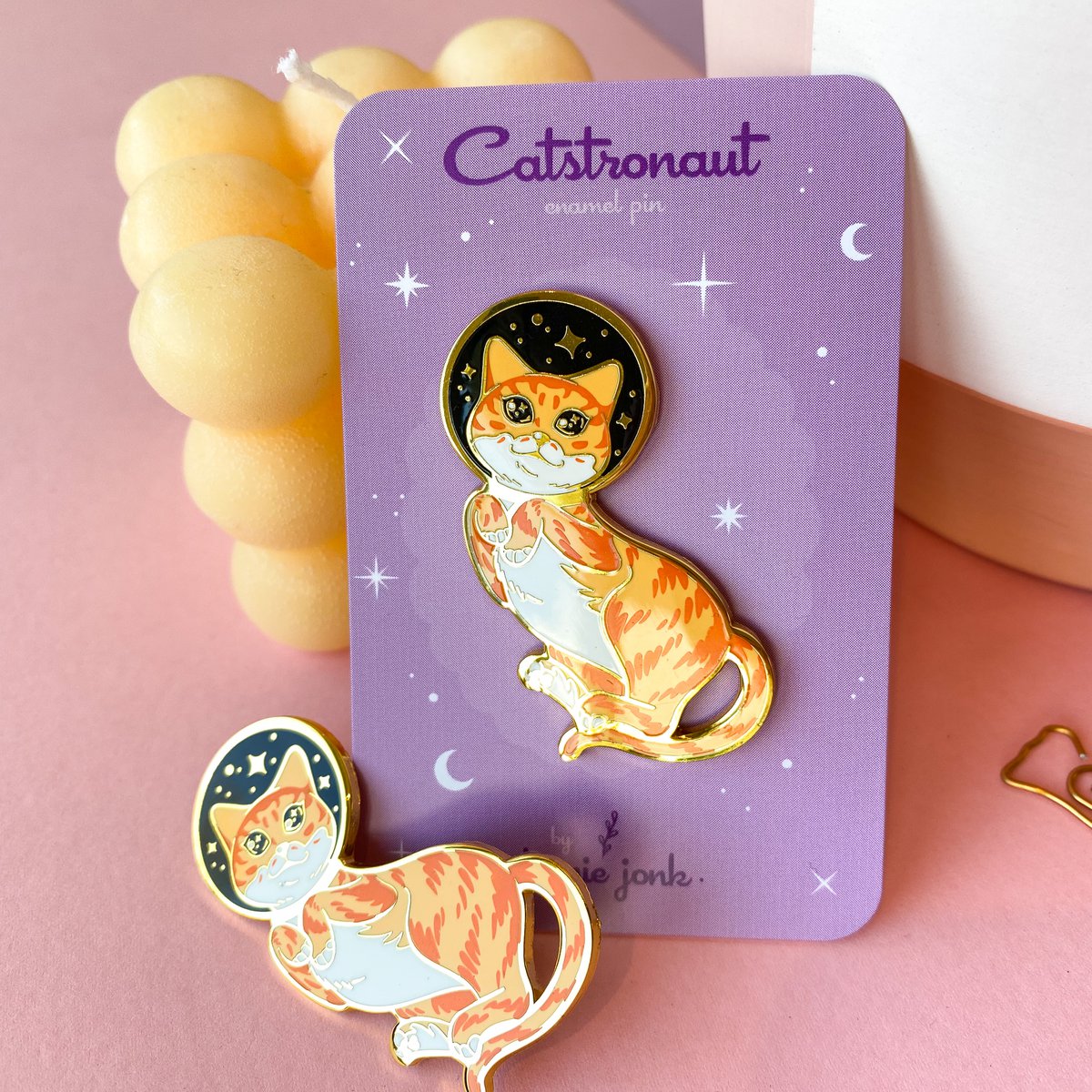 Catstronaut | Gold plated | Hard Enamel Pin | Pin Brooche