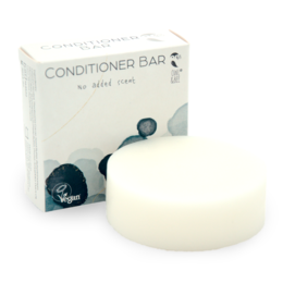 Solid conditioner bar for all hair types, no added scent. Vegan and cruelty-free.