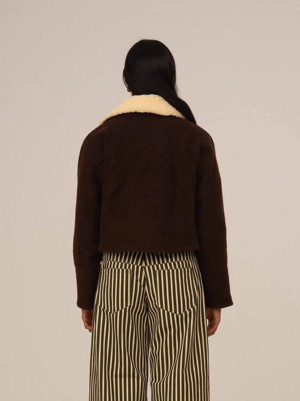 Acorn Cropped Brown Jacket