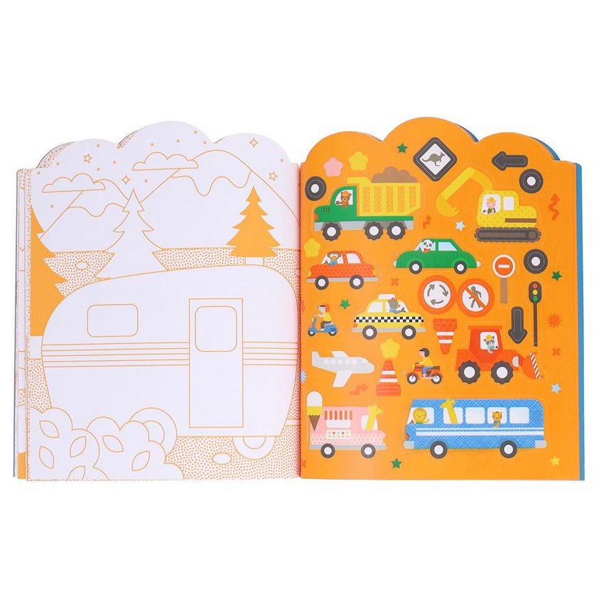 Kleurboek Met Stickers - Voertuigen