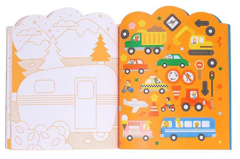 Kleurboek Met Stickers - Voertuigen