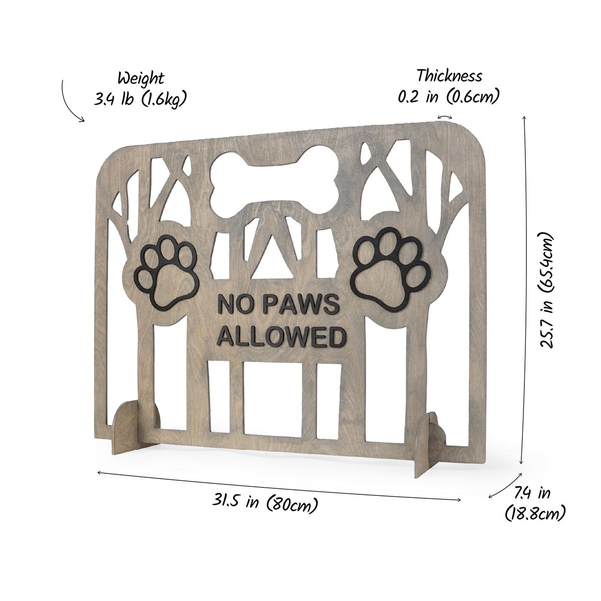 Puerta portátil de tapón para perros de madera para uso en interiores, barrera de mascotas independiente para espacios para el hogar