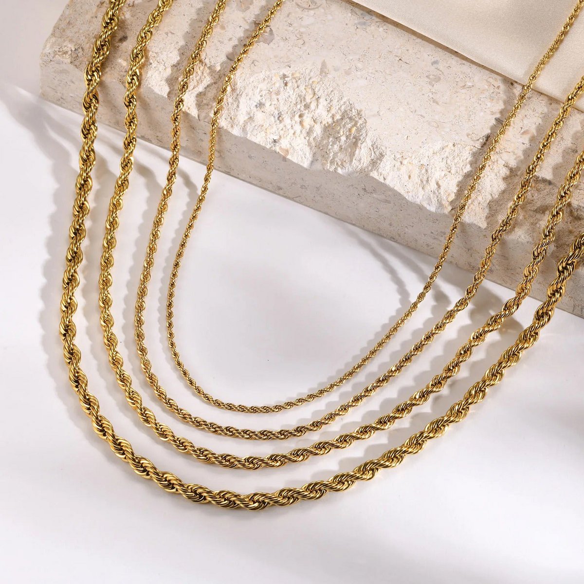 Agamemnon - 3mm Gold Rope Chain