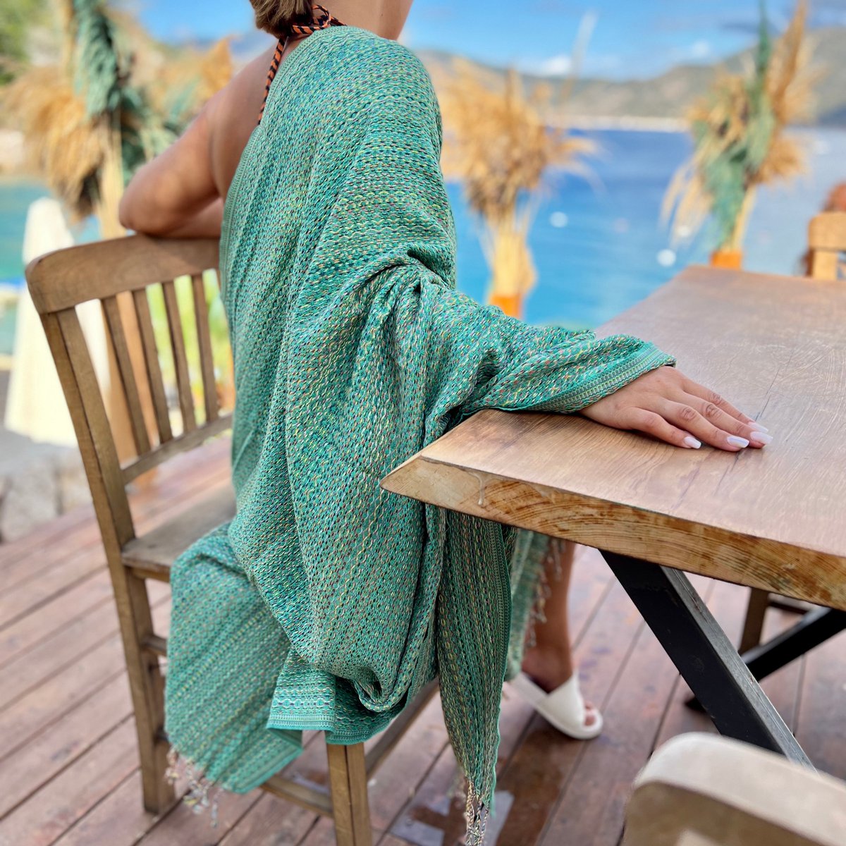 serviette de hammam | Serviette de sauna | Serviette de plage | Mexique | Vert | 180x100cm