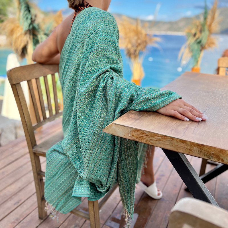 toalla hammam | Toalla para sauna | Toalla de playa | México | Verde | 180x100cm
