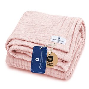 Pink 4 in 1 Muslin Baby Blanket