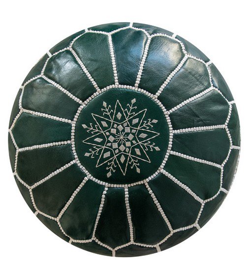 Lederen pouffe - groen