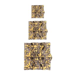 Confezione regalo in tessuto Furoshiki - Confezione da 3 pezzi su un lato