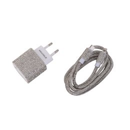 Kit de Charge Rapide Strass Argenté – 20W & 18W, Type-C à Lightning