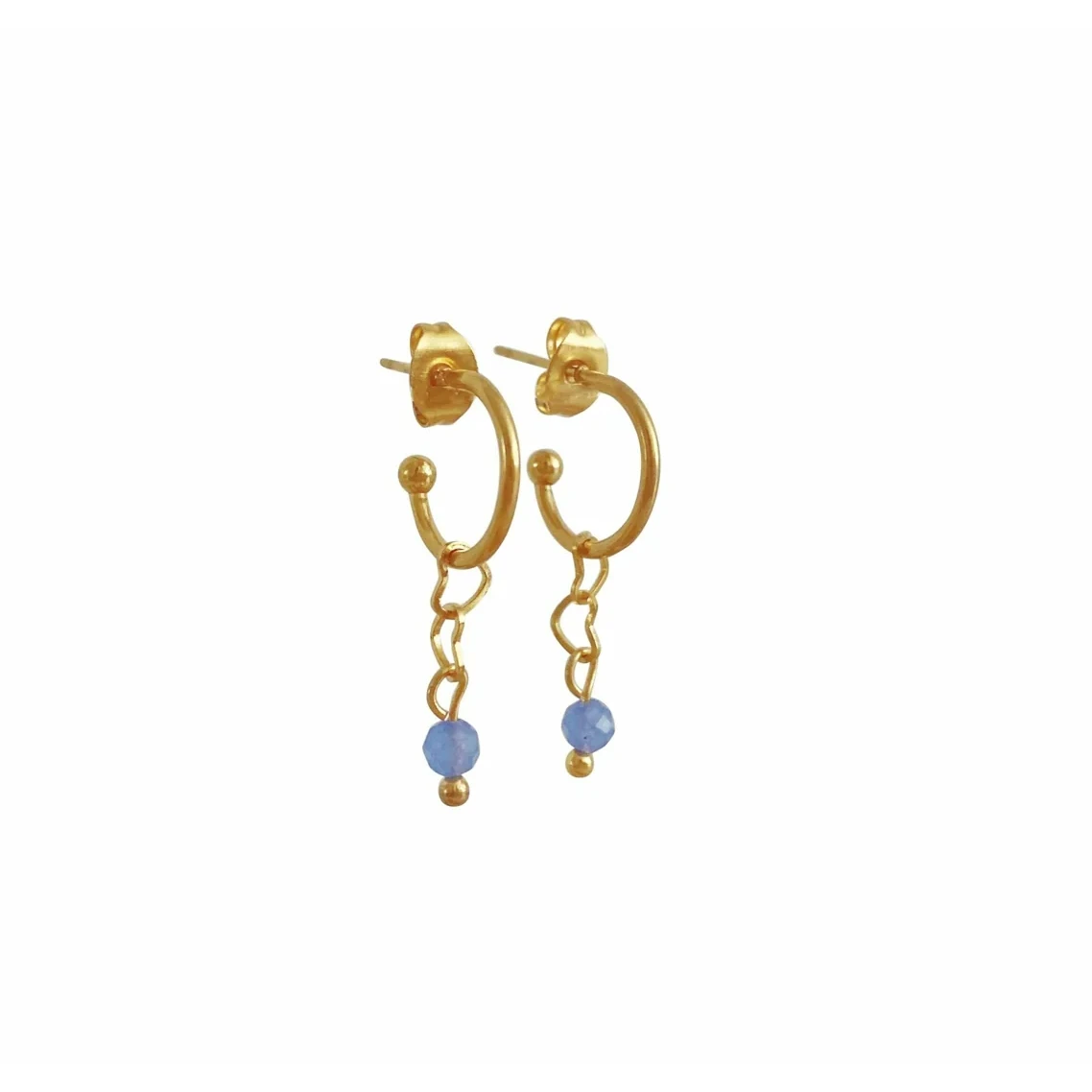 Ohrringe Herzen & Blauer Aventurin – Gold