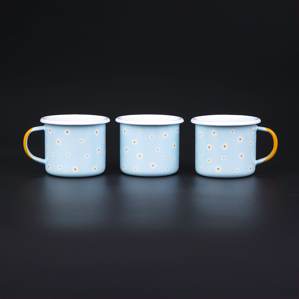 0,35l EMAILLE BECHER HELLMINZE | BLUMEN