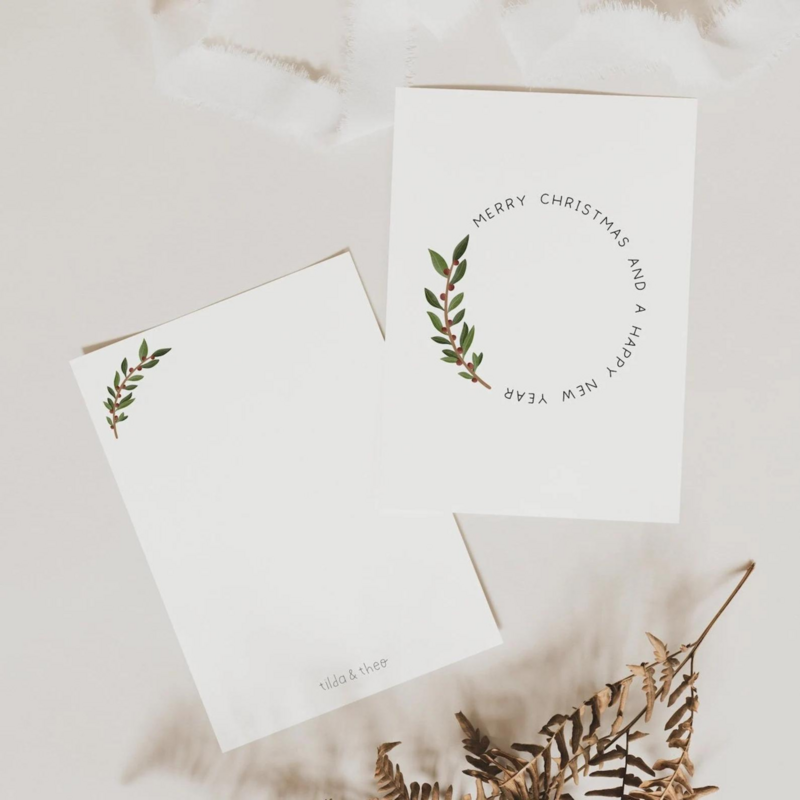 Carte de Noël - couronne