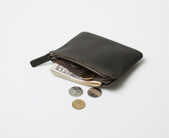 Leather "Zipper S" purse