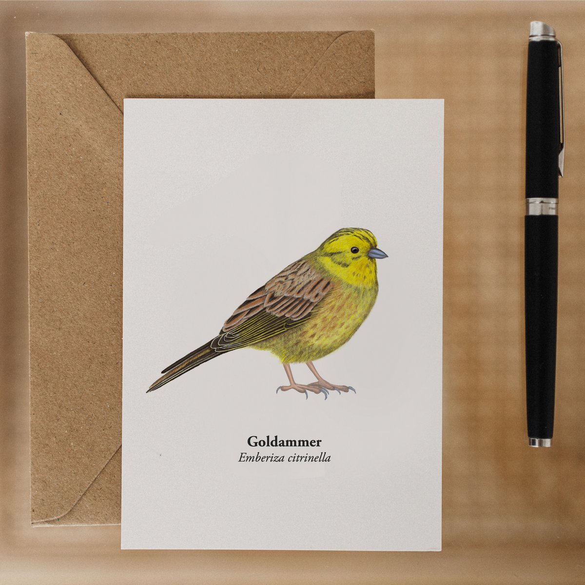 Postal de pájaros con dibujo de Goldenema, Miniprint A6 Nature