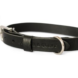 No Fus Collar Dog Leather Nero