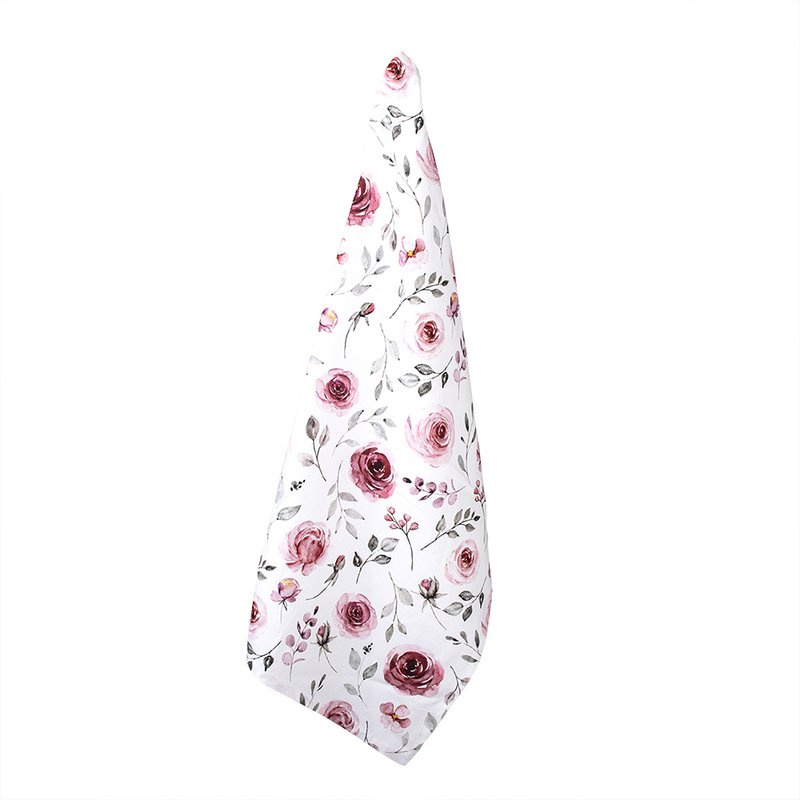 Viskestykke 50x70 cm Hvid Pink Bomuldsroser karklud