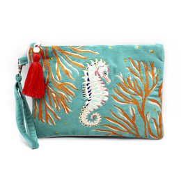 Koralle Seepferdchen-Clutch