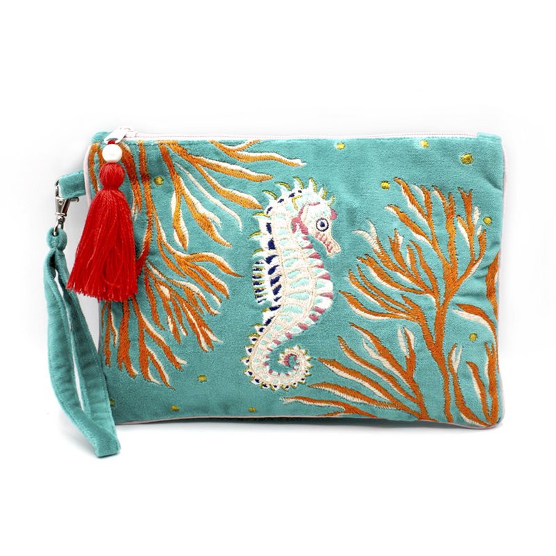 Koralle Seepferdchen-Clutch