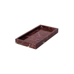 Plateau en marbre avec bord 15x30cm rouge