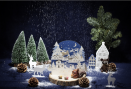 Carte de Noël pop-up 3D avec scène de Noël