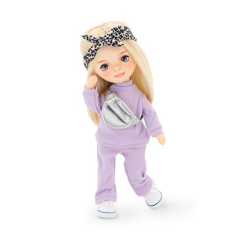 Soft toy, Sweet Sisters - Mia in a Purple Tracksuit + bonus accessories set (35cm)