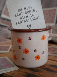 Mug émaillé je t'aime beige