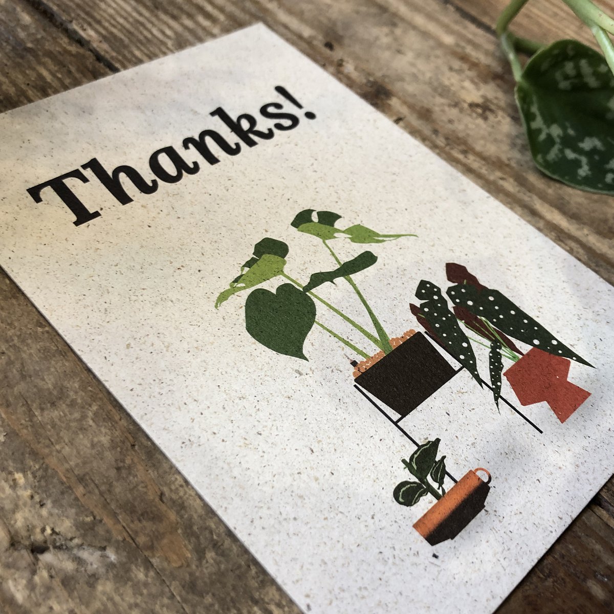 Briefkaart + Envelop Bedankt!