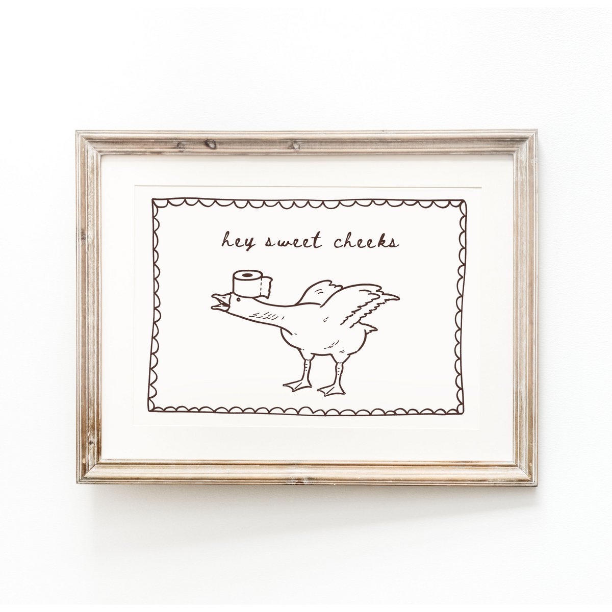 Hey sweet cheeks, Funny Bathroom poster, hello sweeet cheeks poster, silly goose poster, bathroom print, Trendy bathroom poster