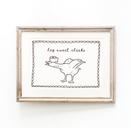 Hey sweet cheeks, Funny Bathroom poster, hello sweeet cheeks poster, silly goose poster, bathroom print, Trendy bathroom poster