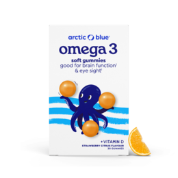 Omega-3 gummies with DHA, EPA, and Vitamin D3 for kids. Soft, chewy gummies in a variety of flavors.