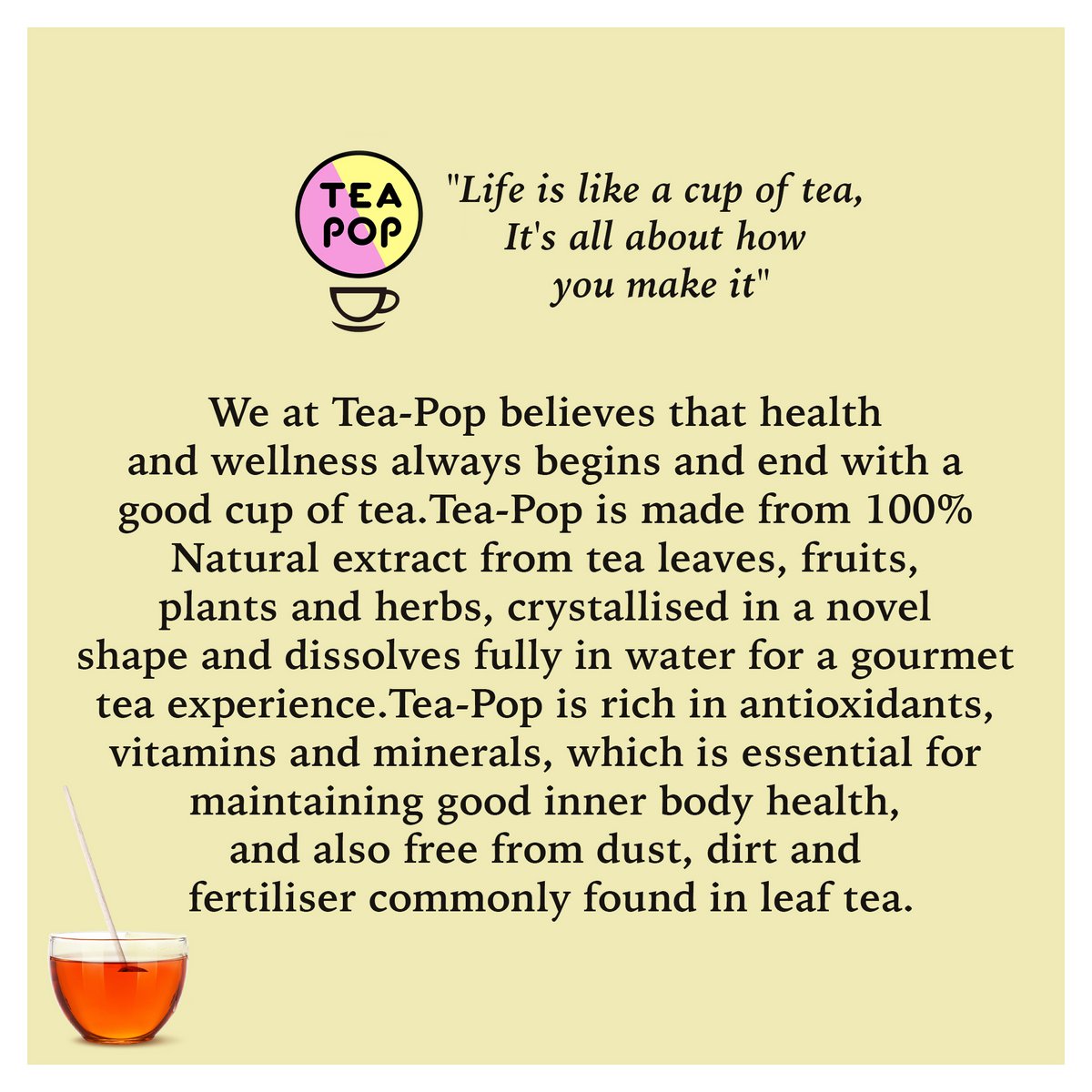 Herbal & Fruit TEA On-A-Stick! Gourmet Tea | 100% Natural | Dissolves Fully in Water