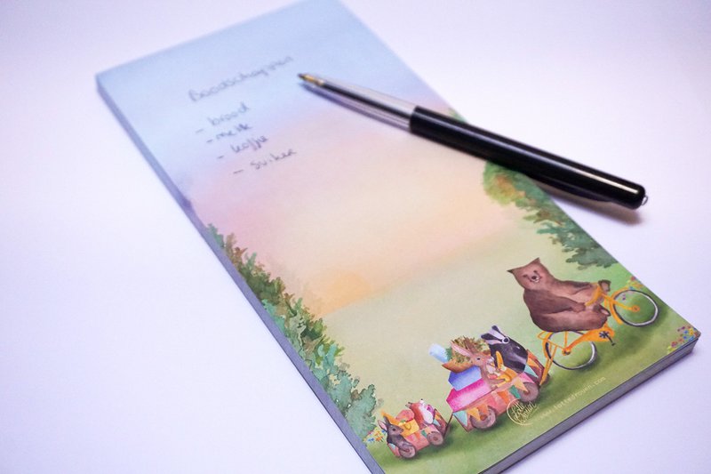 Langstrakte notebook -dagligvarer
