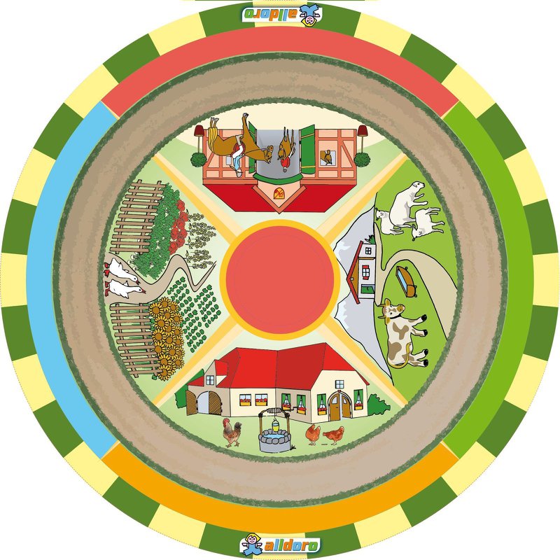 Peonza Farm Panorama para niños, con sonido y elementos móviles, Ø 19 cm