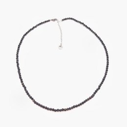 Collier perles facettées - Tourmaline noire (3 mm)