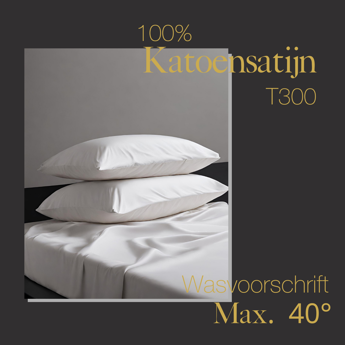 100% Cotton Satin Fitted Sheet White Whisper